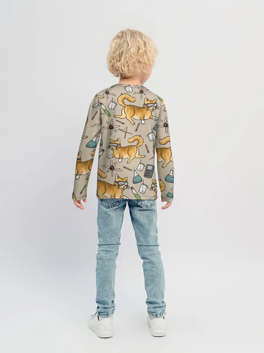 Детский лонгслив / Котики и колбы