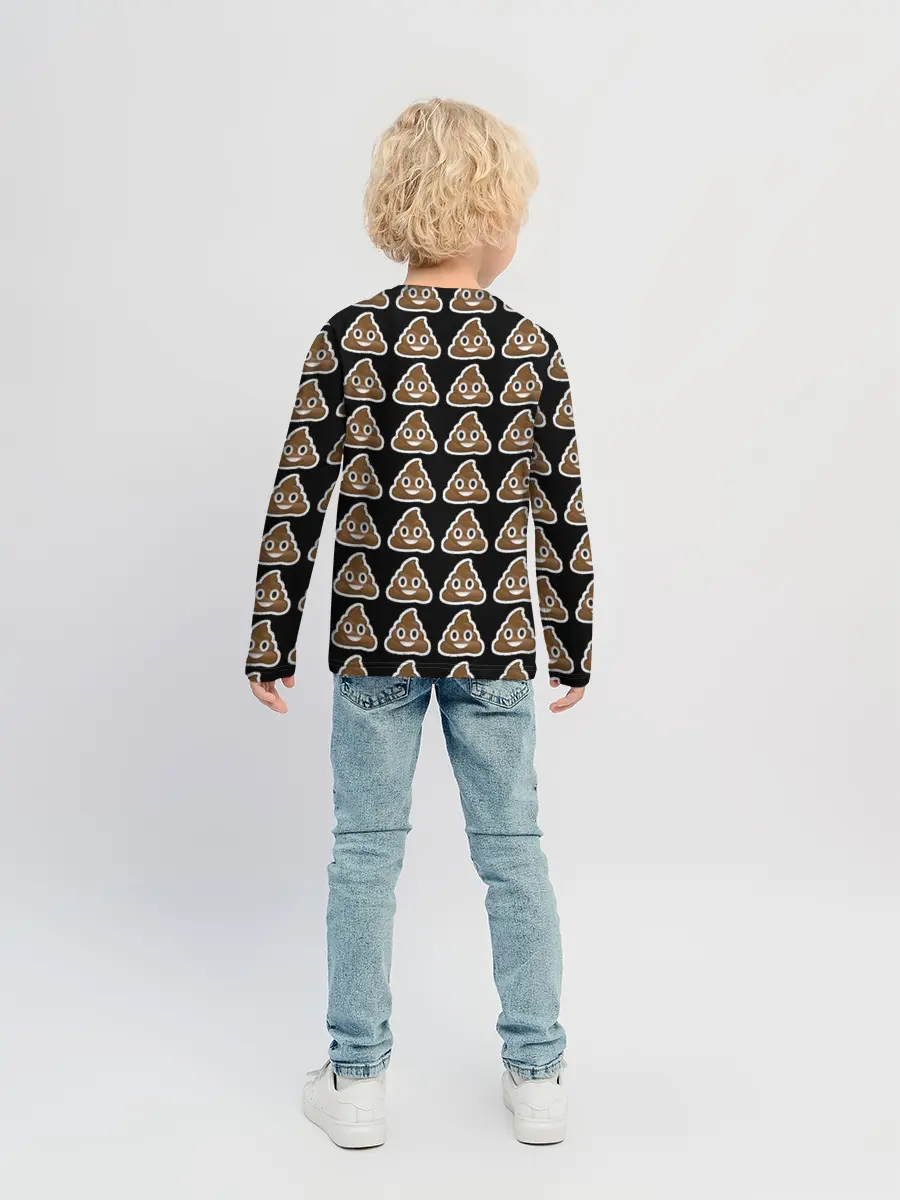 Детский лонгслив / Pile of Poo on black