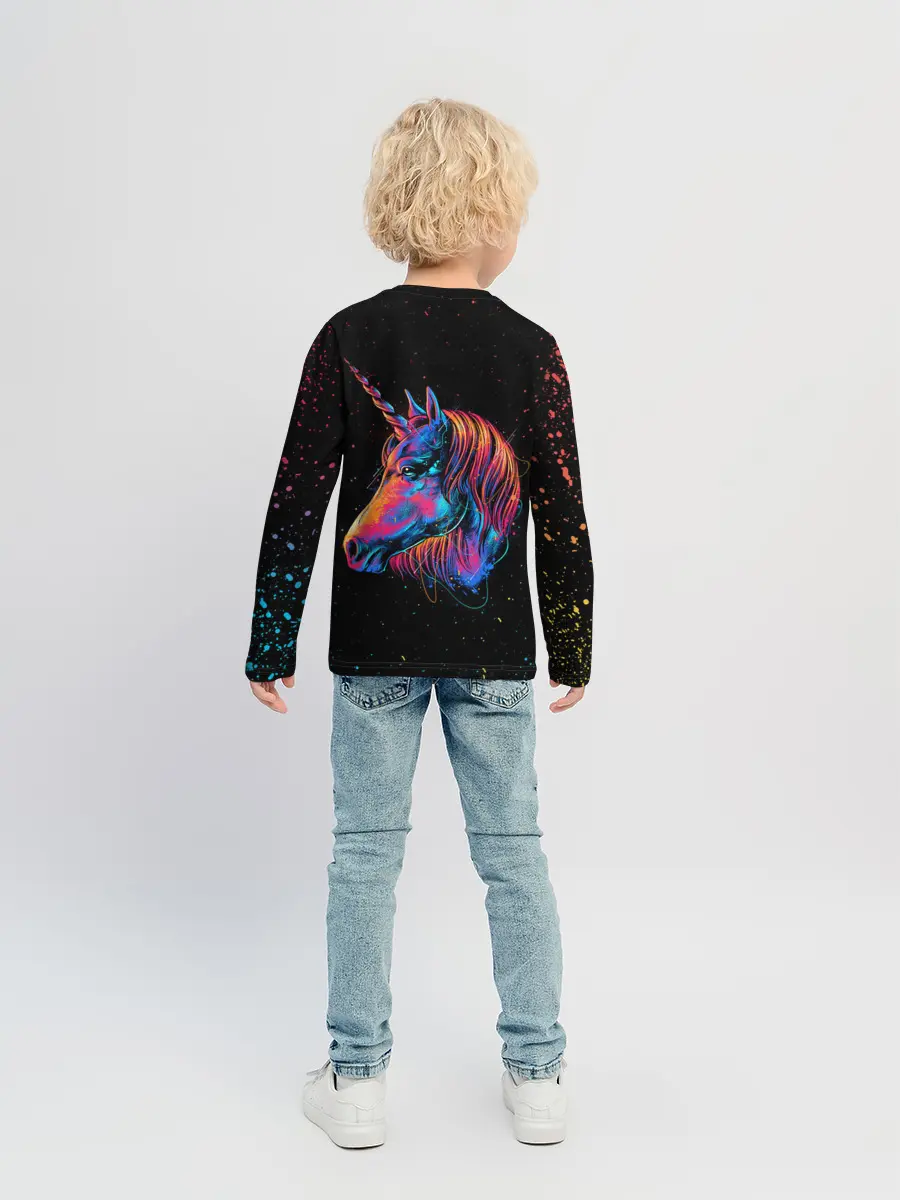 Детский лонгслив / ЕДИНОРОГ | UNICORN RAINBOW