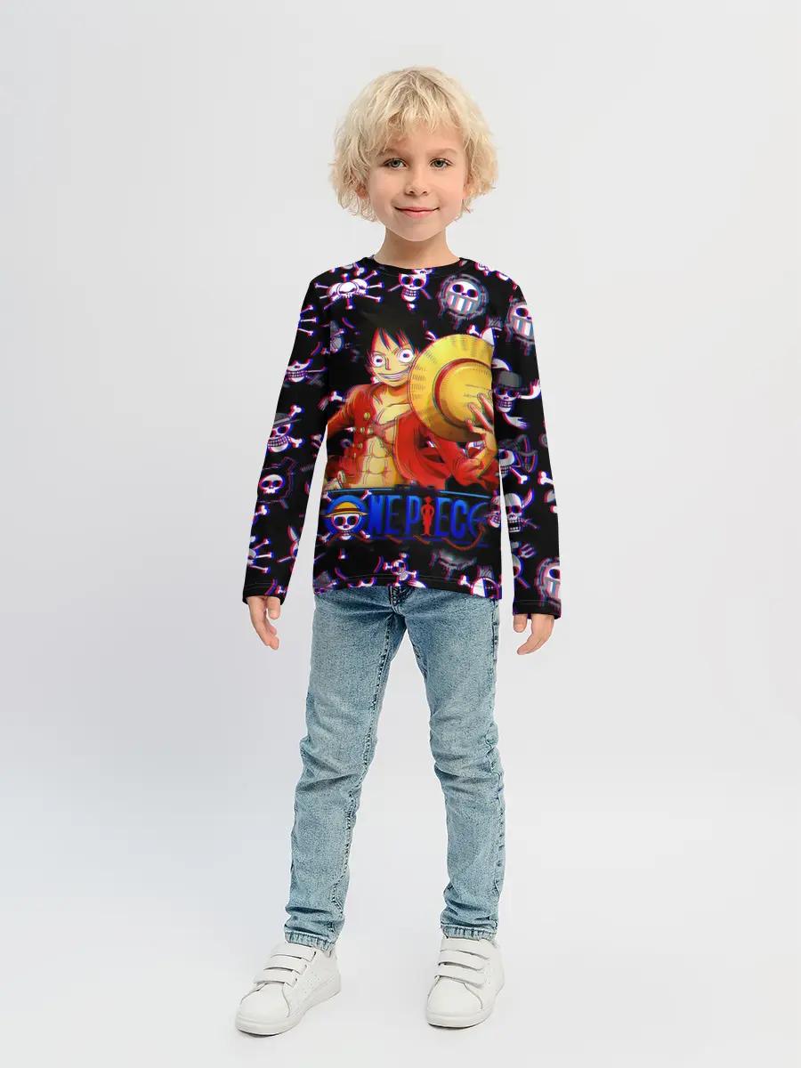 Детский лонгслив / Луффи One Piece | Glitch