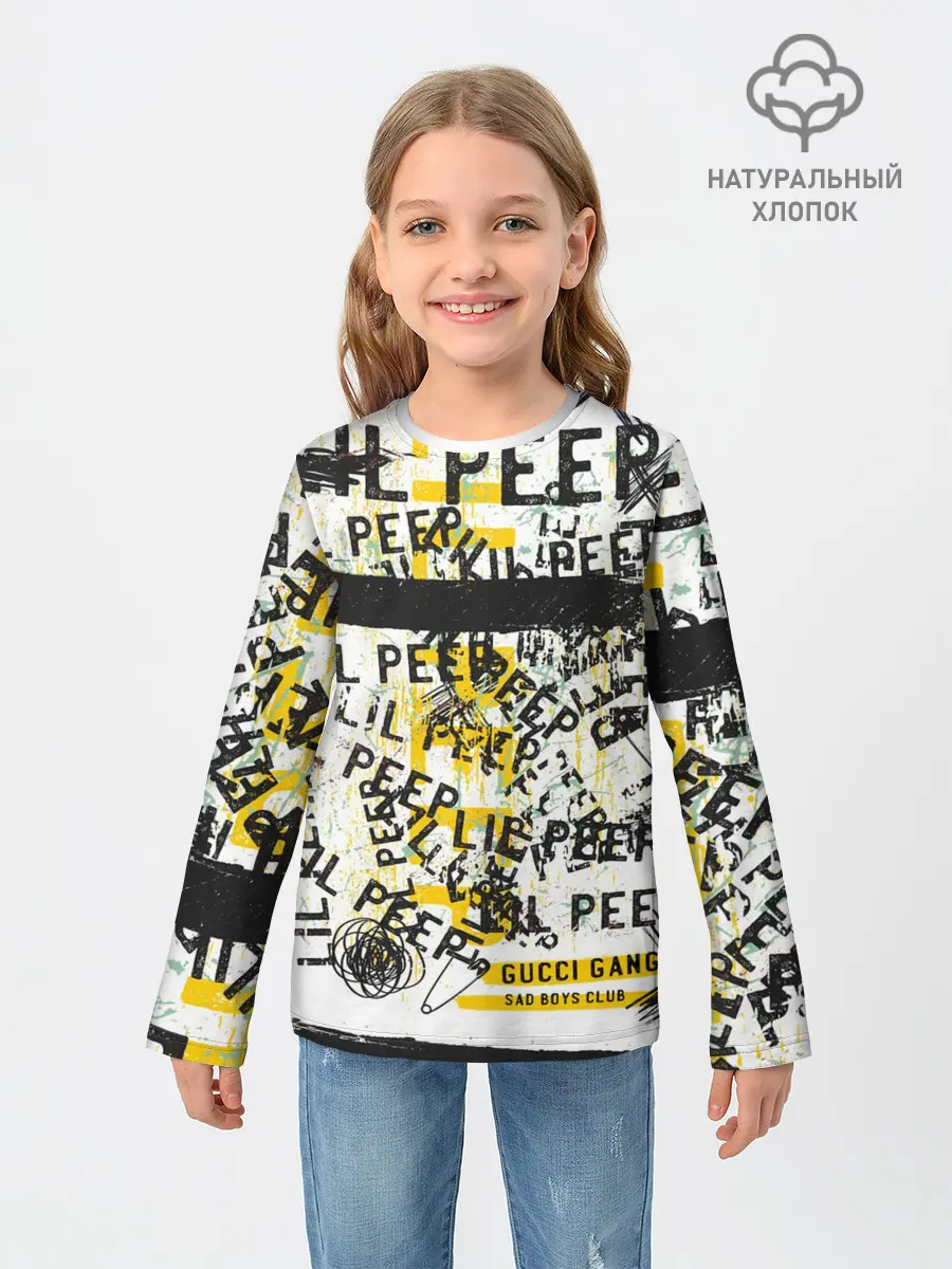 Детский лонгслив / LIL PEEP Vintage Graffiti Wall