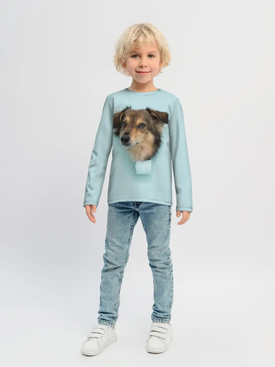 Детский лонгслив / Беспородная Собака дворняга / A Dog