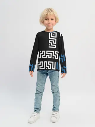 Детский лонгслив / Геометрический Минимализм