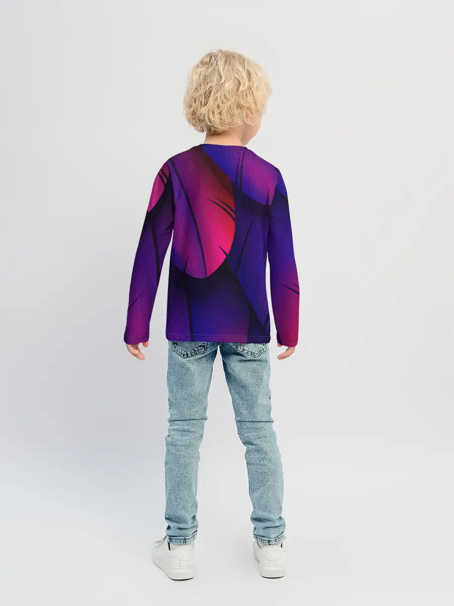 Детский лонгслив / Фиолетовые Перья