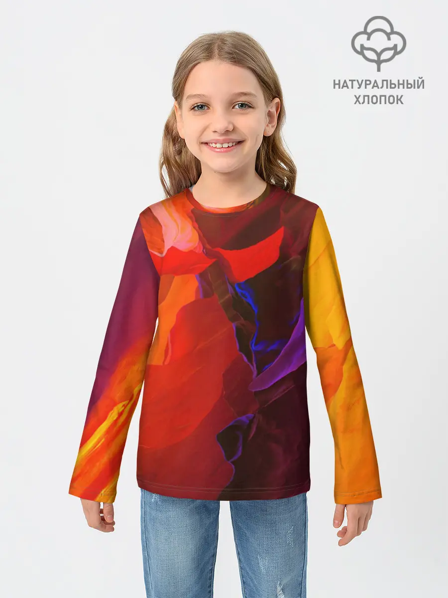 Детский лонгслив / Горная абстракция