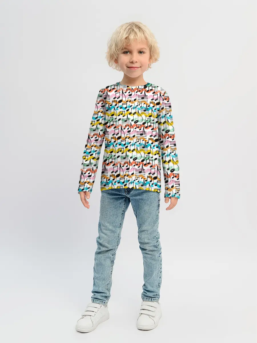 Детский лонгслив / Музыкальные Ноты