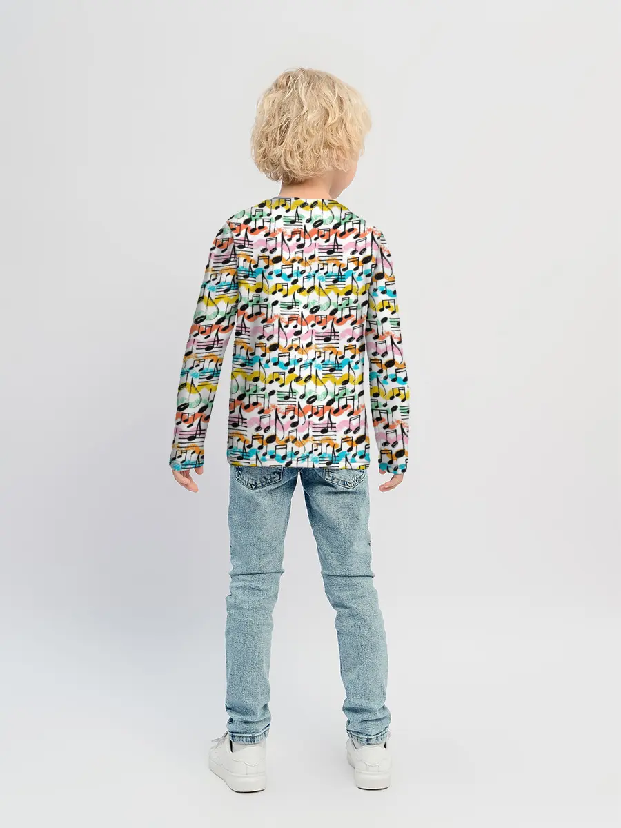 Детский лонгслив / Музыкальные Ноты