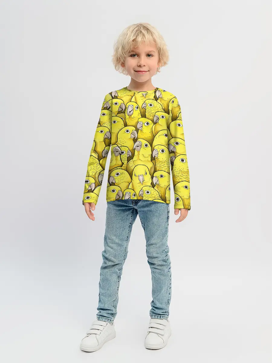 Детский лонгслив / Попугаи