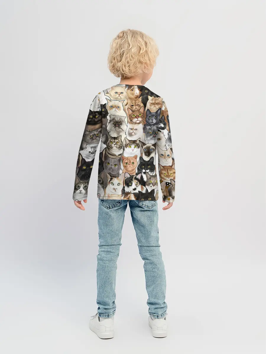 Детский лонгслив / Котики смешные