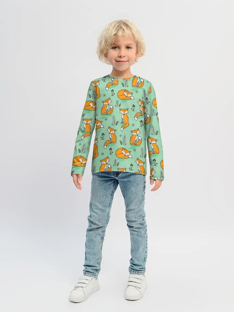 Детский лонгслив / Лиса с Грибами