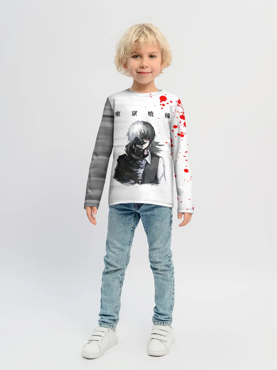 Детский лонгслив / Kaneki Ken красные капли