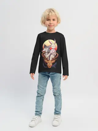 Детский лонгслив / Олень, волк и заяц