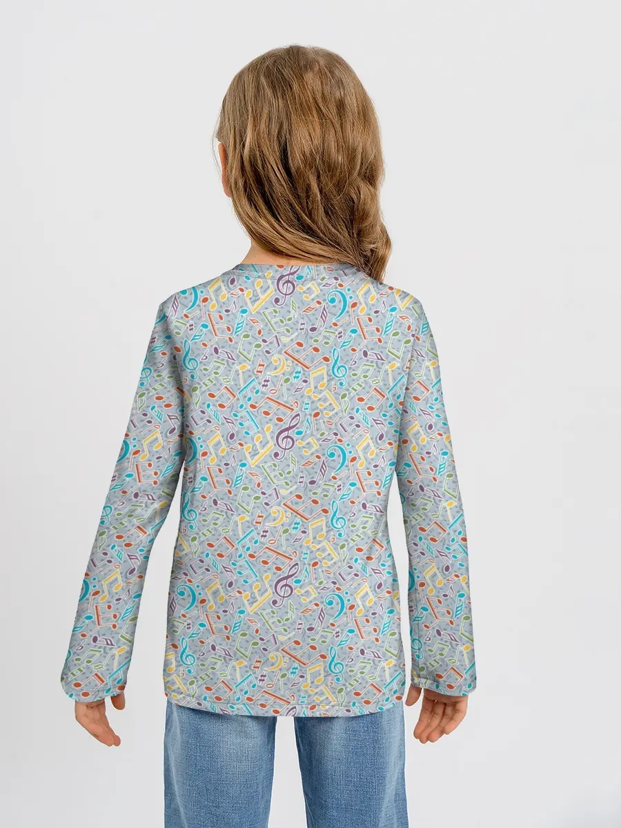 Детский лонгслив / Музыкальные ноты