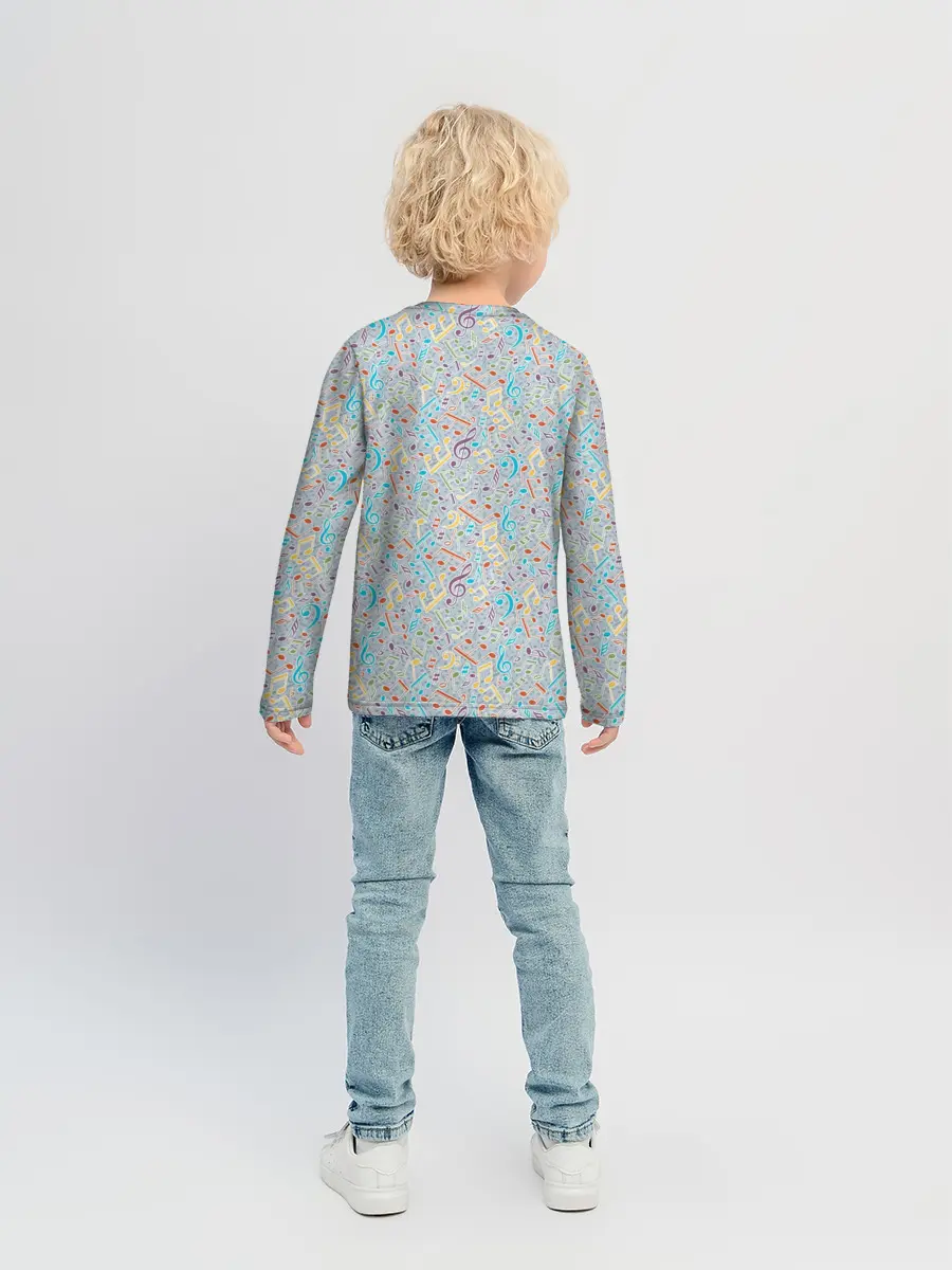 Детский лонгслив / Музыкальные ноты