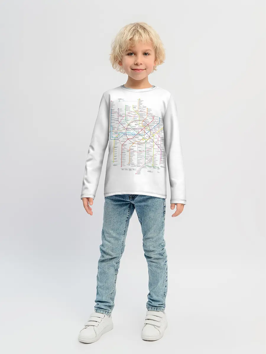 Детский лонгслив / Схема метро, МЦК, МЦД 2021