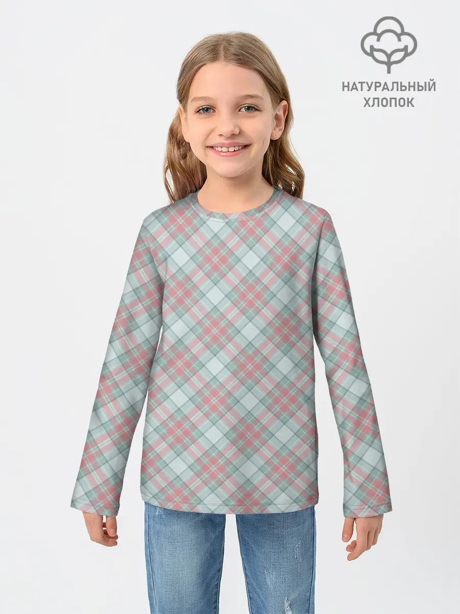 Детский лонгслив / Узор в клетку