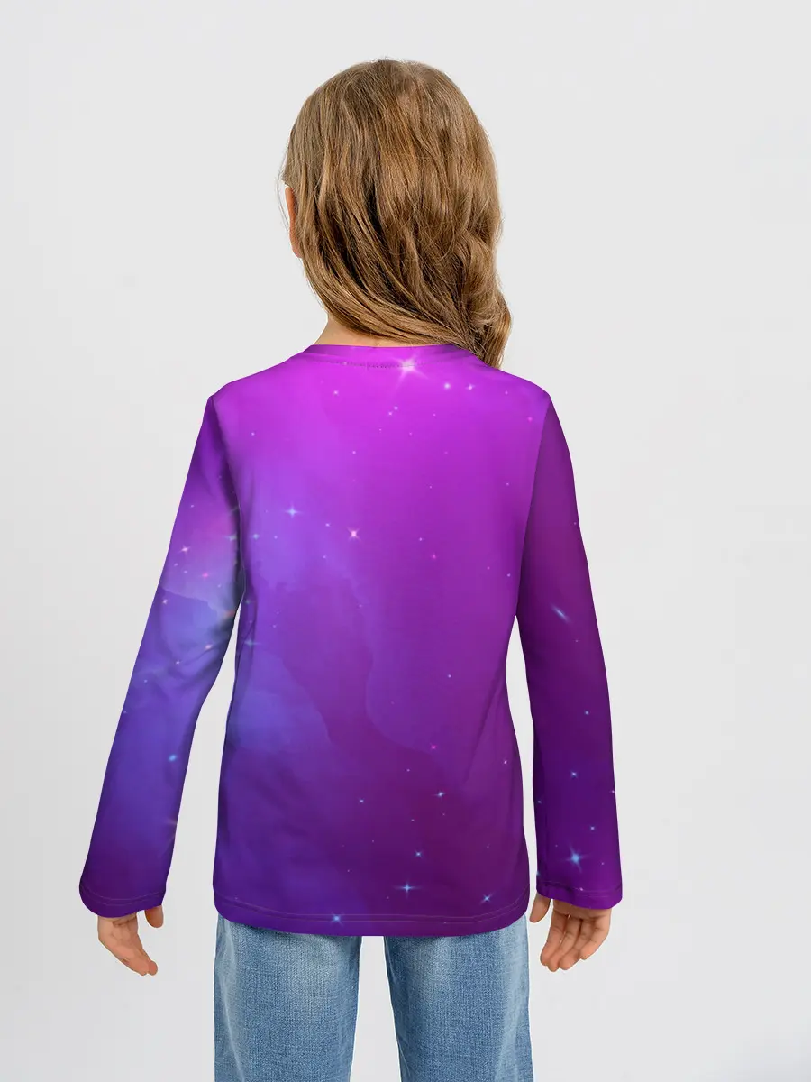 Детский лонгслив / Retrowave Neon Dinosaur