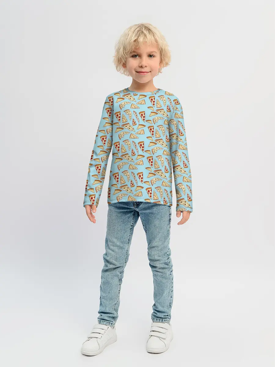 Детский лонгслив / Кусочки Пиццы