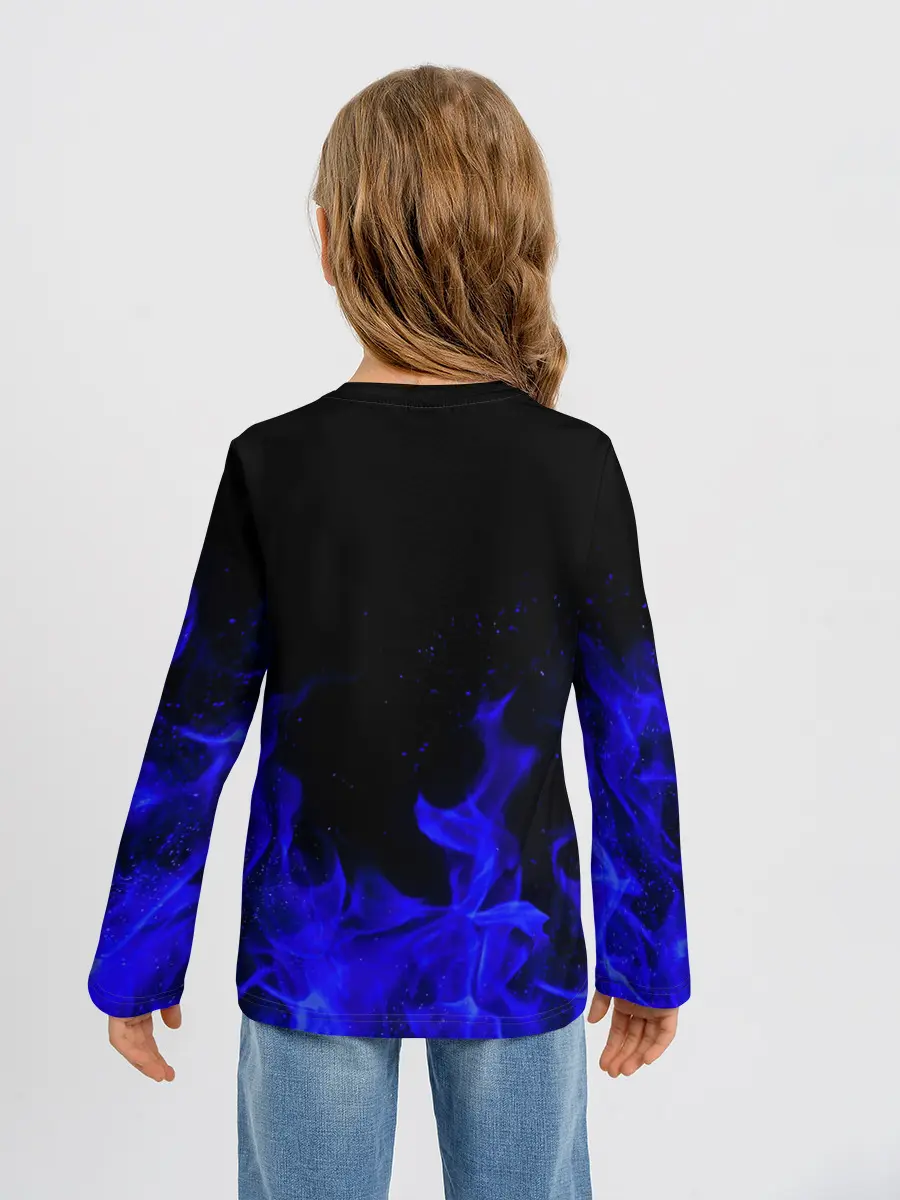 Детский лонгслив / Синий Огонь