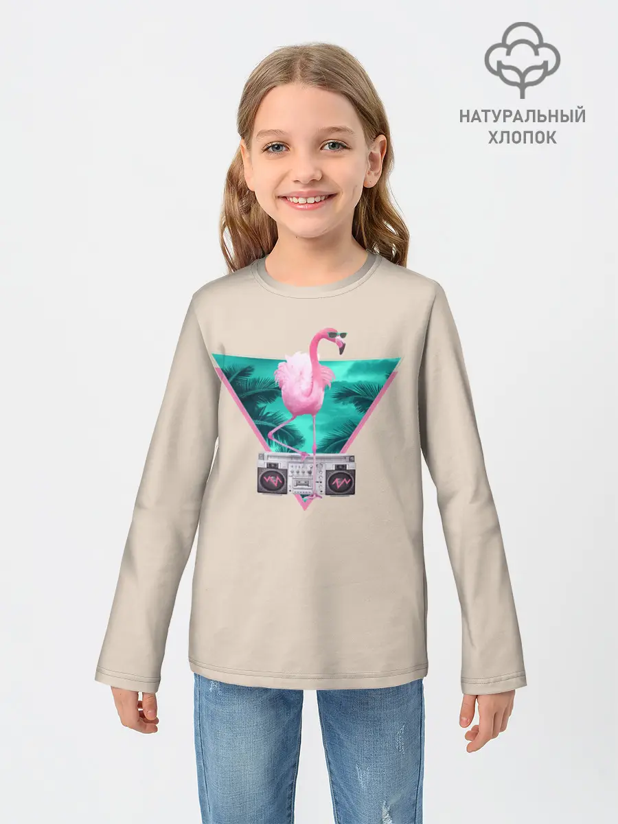 Детский лонгслив / Фламинго