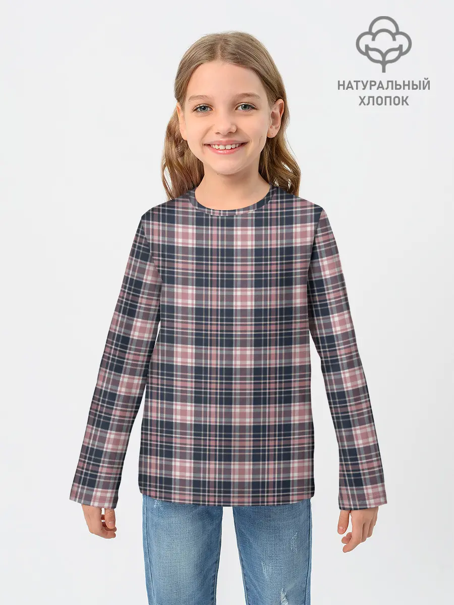 Детский лонгслив / Клеточный узор