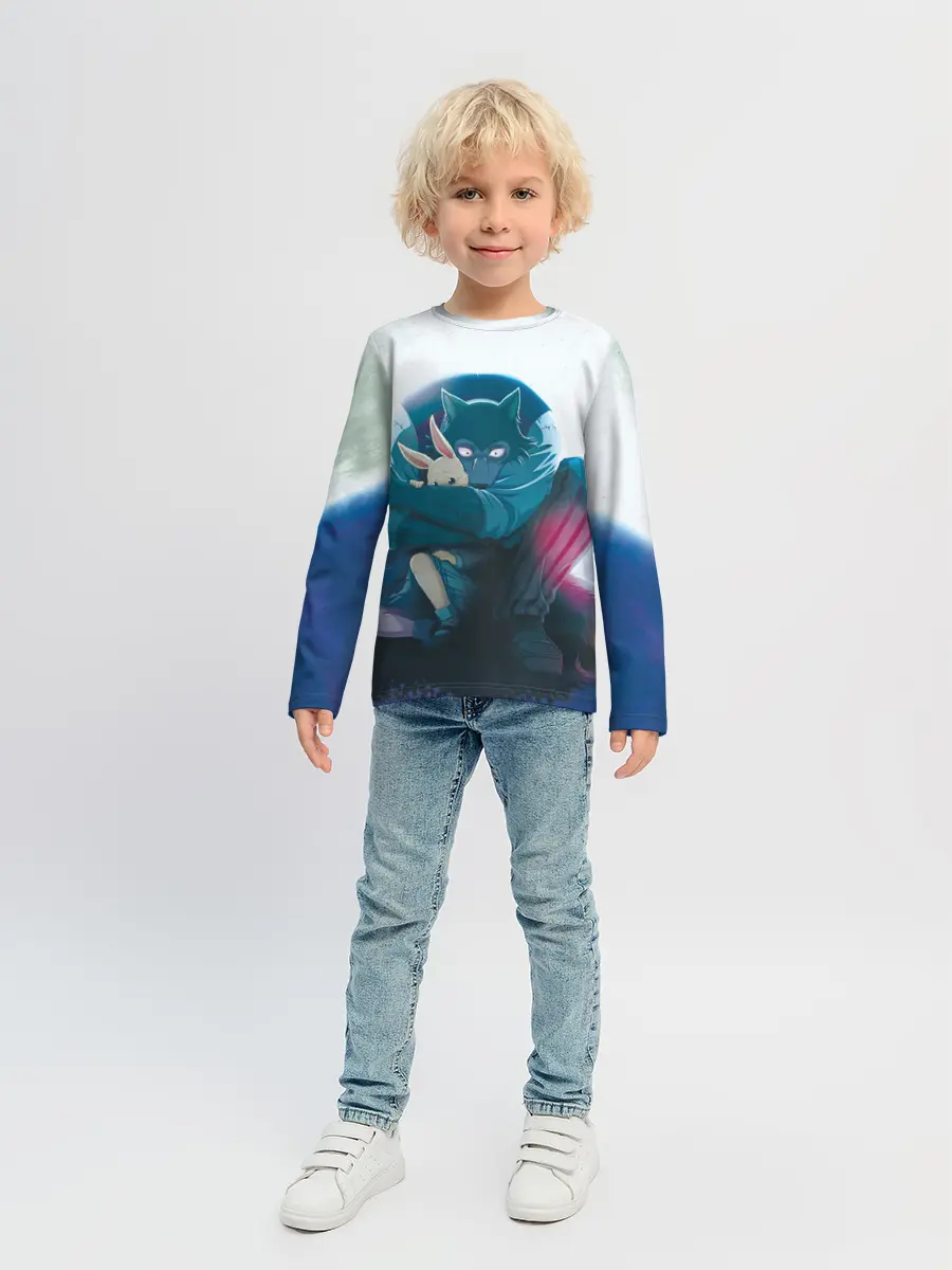 Детский лонгслив / Легоси Хару крупный принт