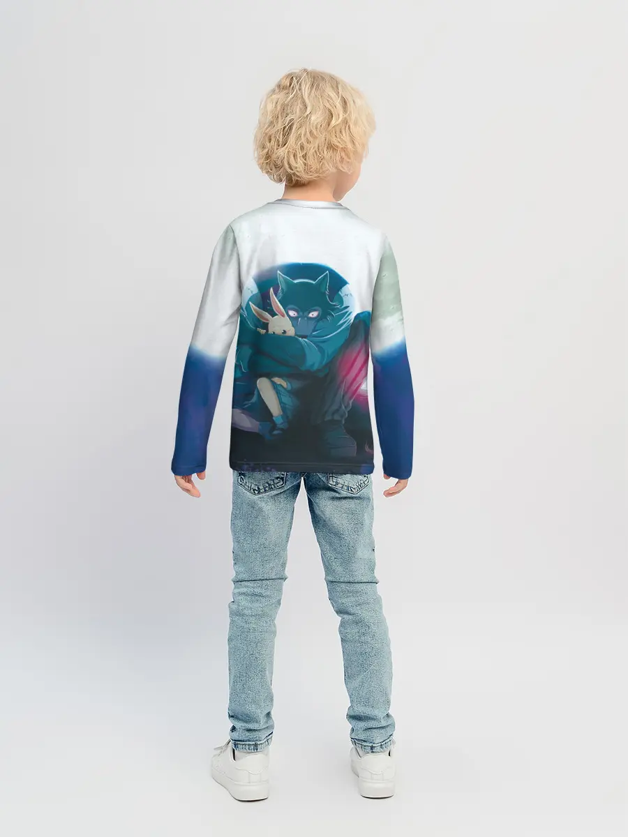 Детский лонгслив / Легоси Хару крупный принт