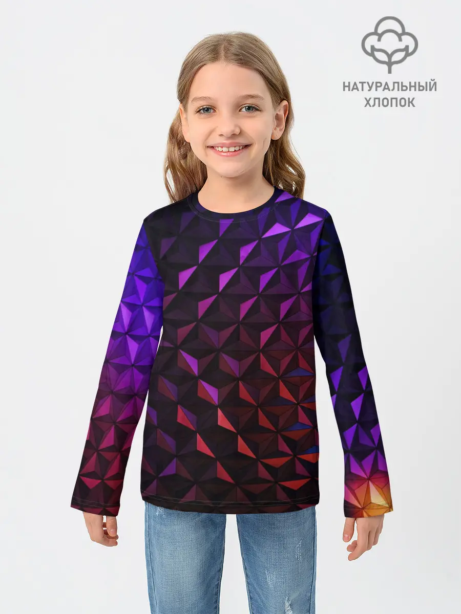 Детский лонгслив / Неоновая Текстура