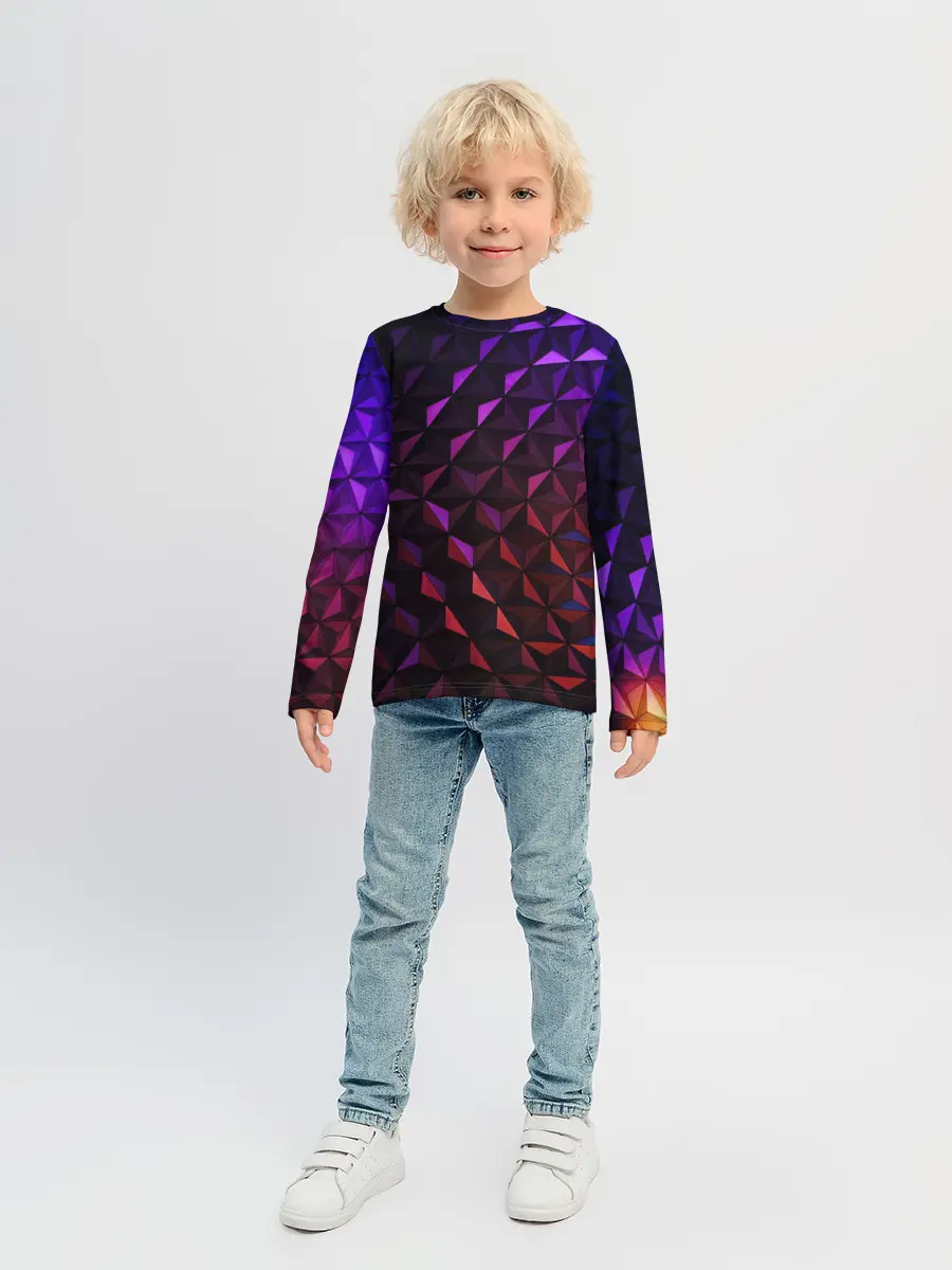 Детский лонгслив / Неоновая Текстура