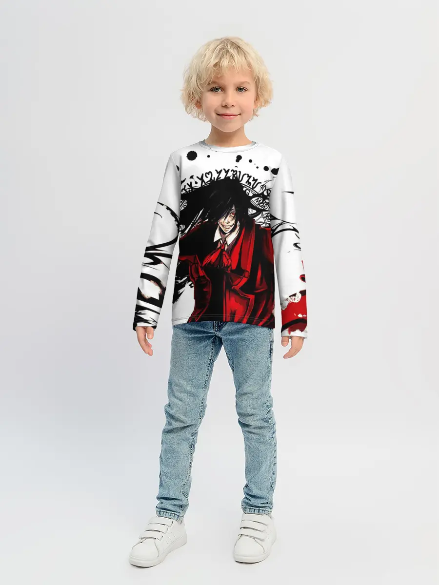Детский лонгслив / Алукард на белом фоне