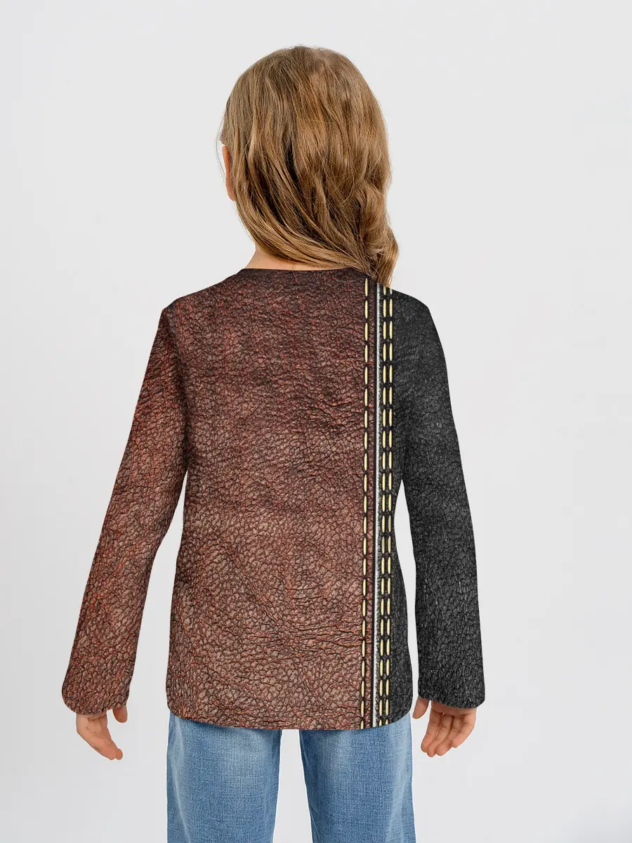 Детский лонгслив / Текстура Кожи