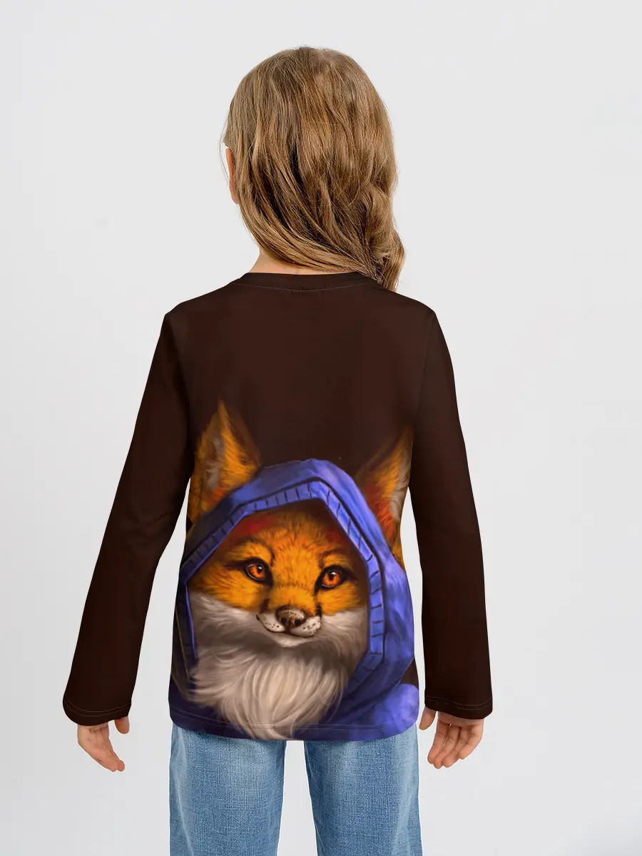 Детский лонгслив / Лисенок в капюшоне