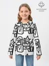 Детский лонгслив / Чёрно-белые дудлы