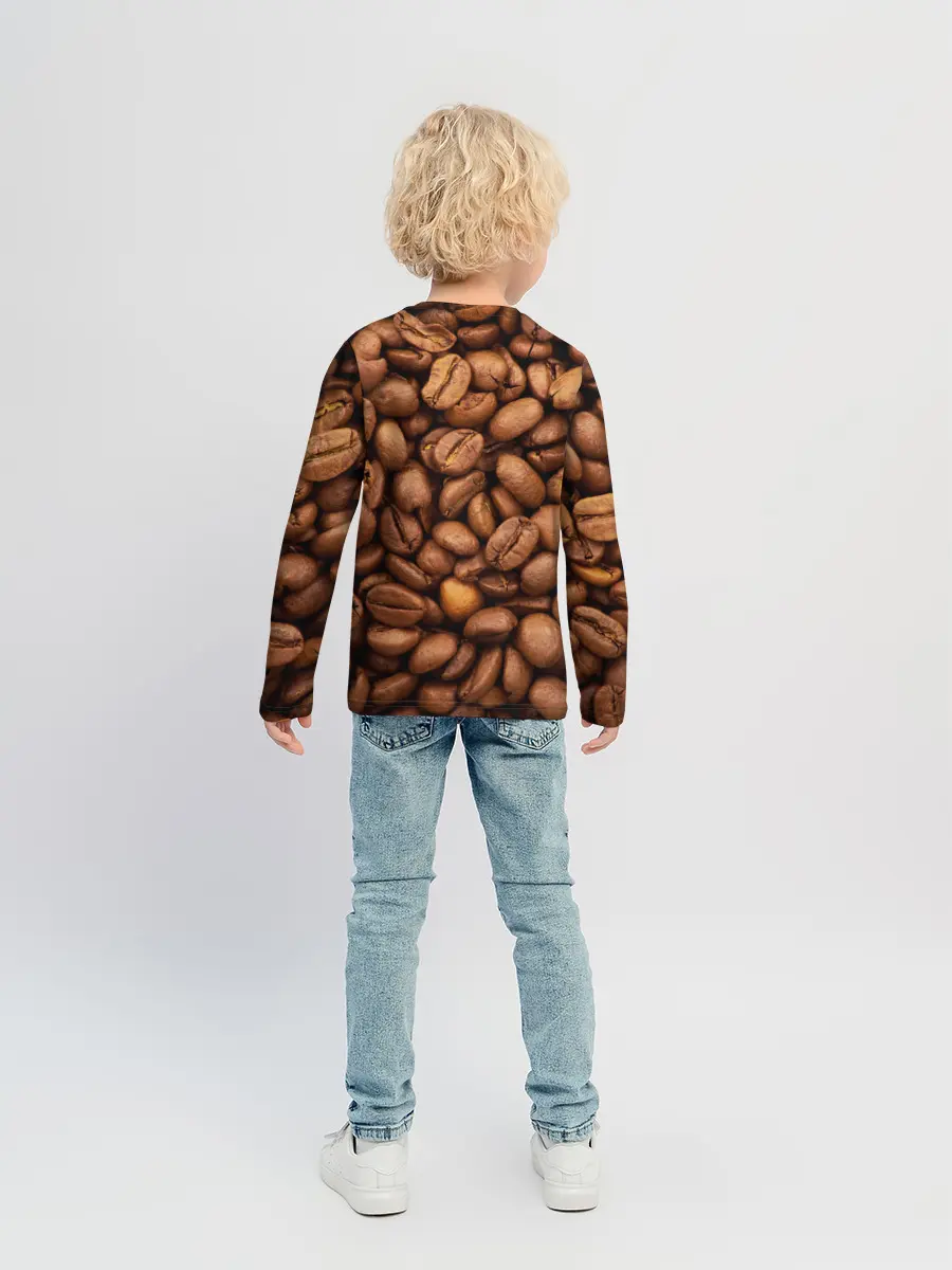 Детский лонгслив / Кофе 3D