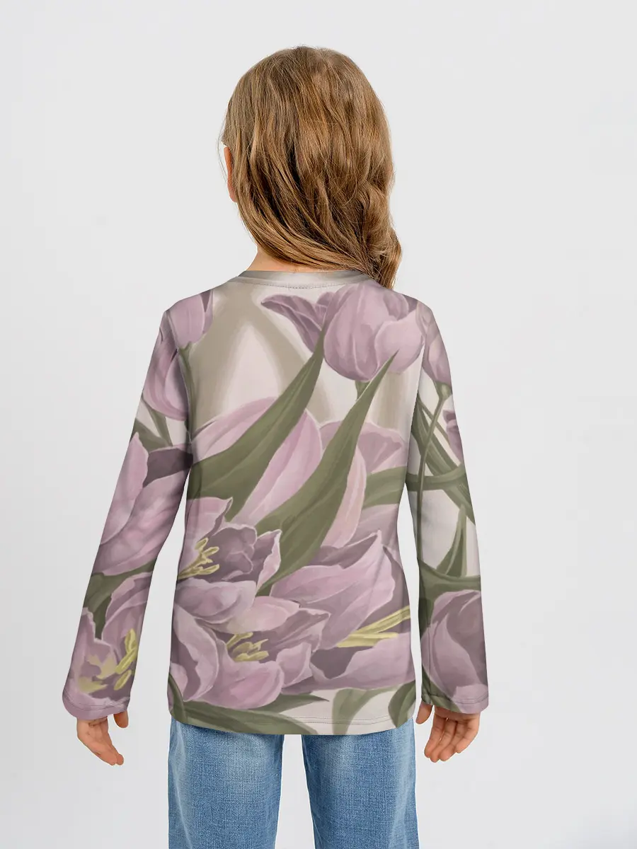 Детский лонгслив / Сахарный розовый