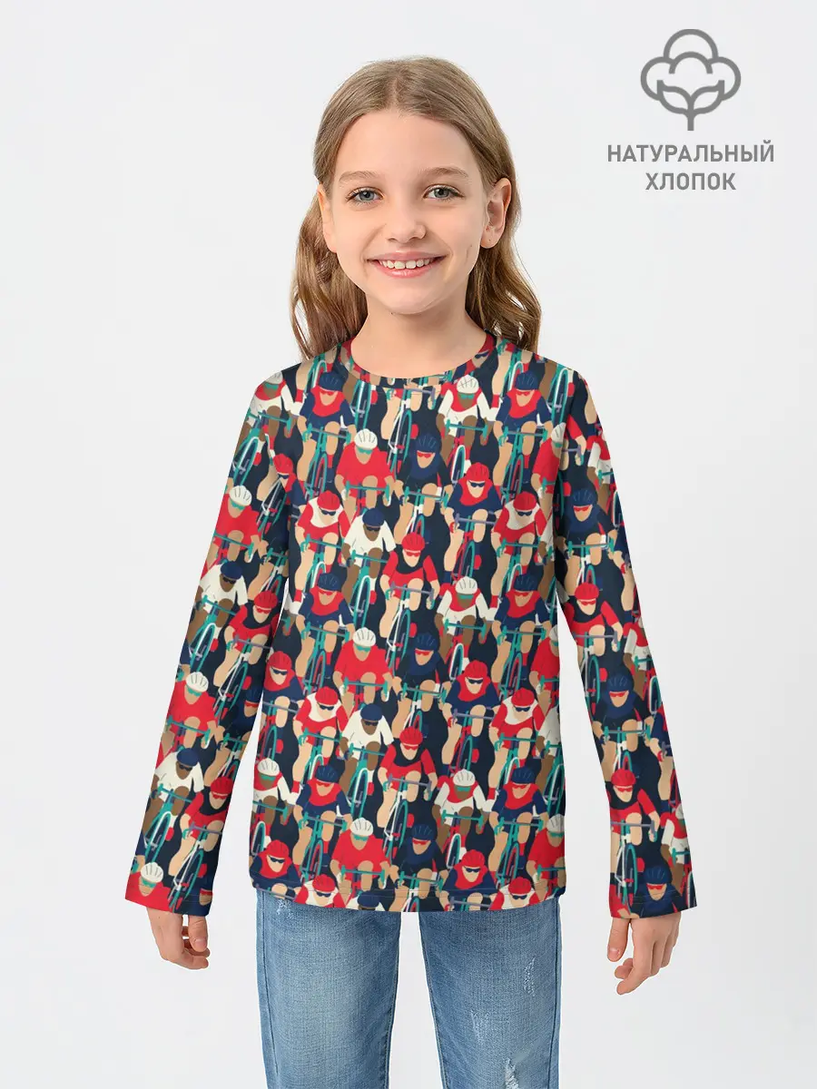 Детский лонгслив / Велогонка