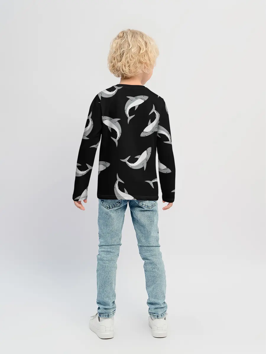 Детский лонгслив / Акулы