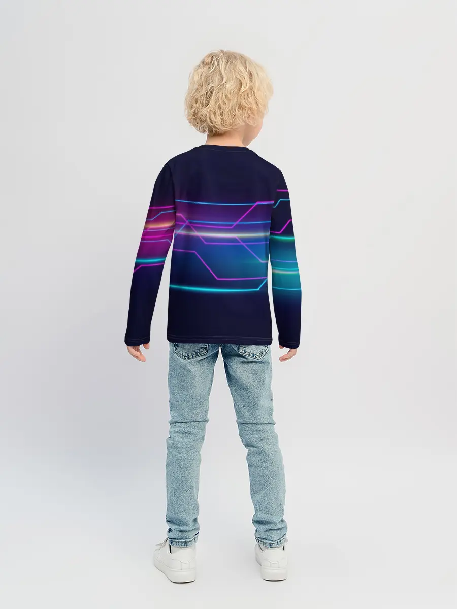 Детский лонгслив / Лазерные лучи