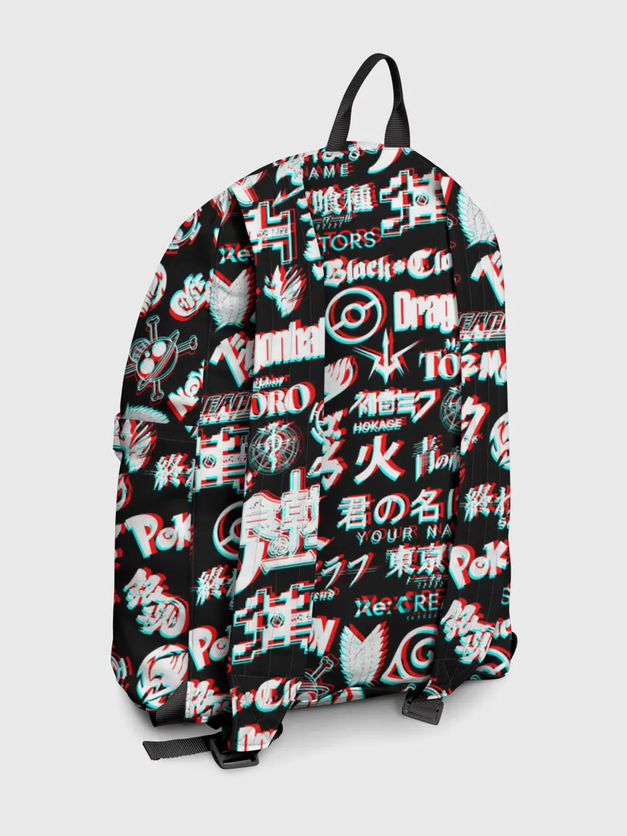 Рюкзак джинсовый / ЛОГО АНИМЕ ГЛИТЧ