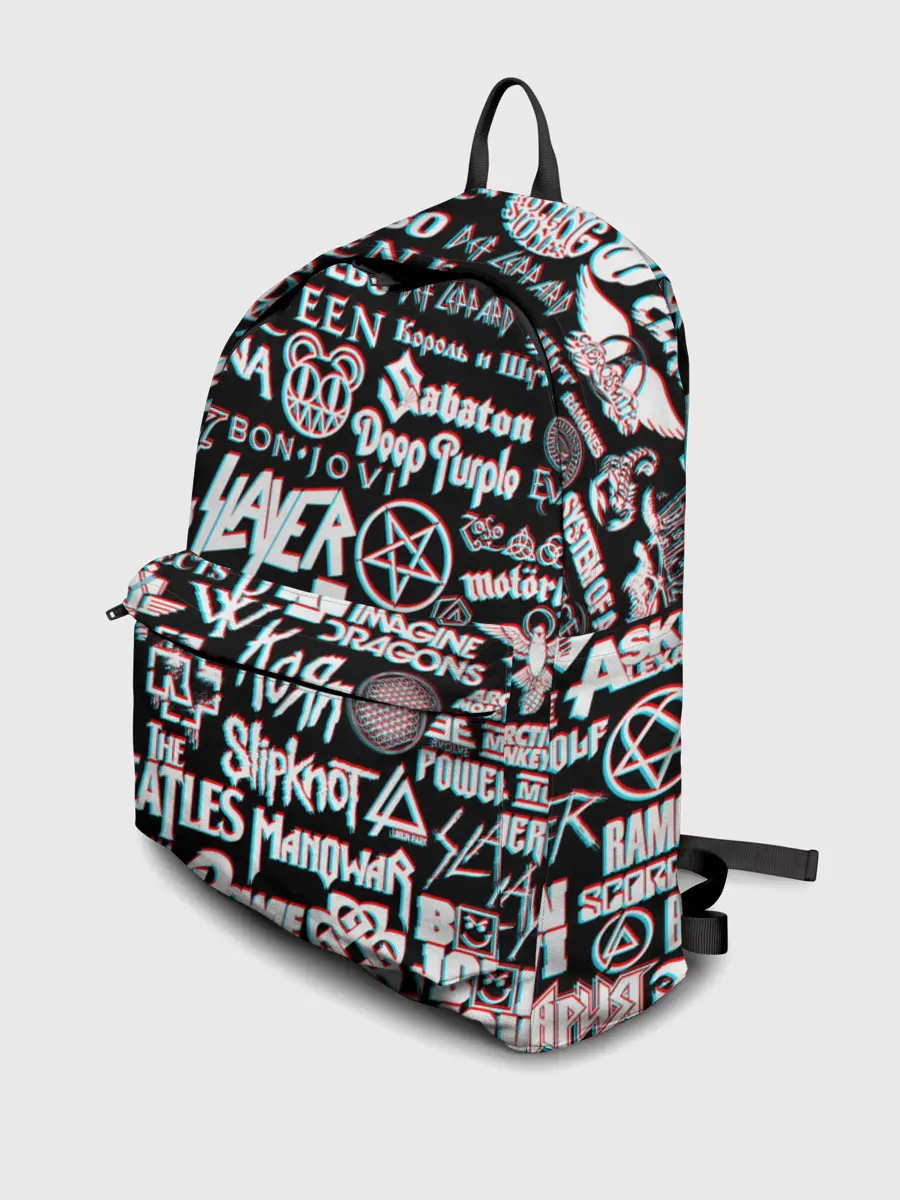 Рюкзак джинсовый / ЛОГОТИПЫ РОК ГРУПП GLITCH