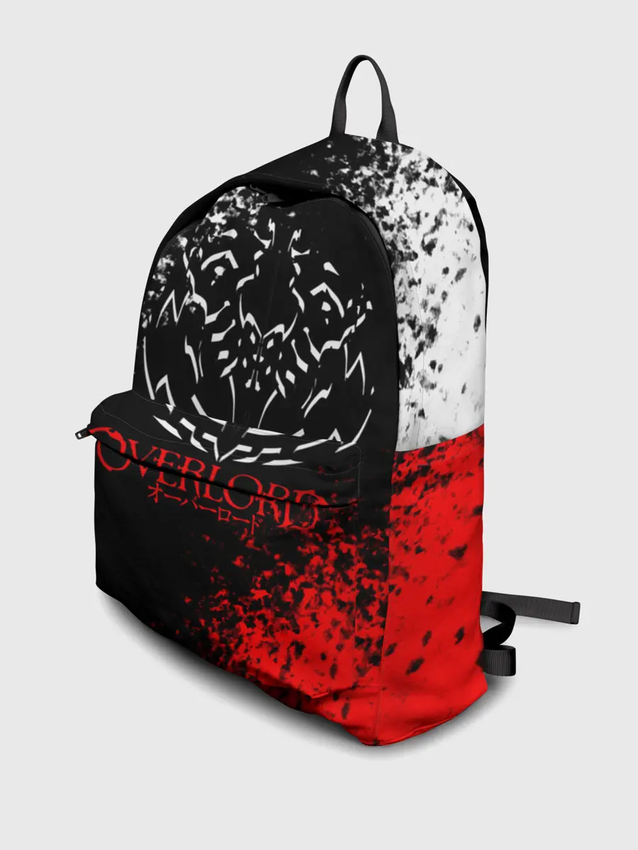 Рюкзак джинсовый / Оверлорд лого краснобелый