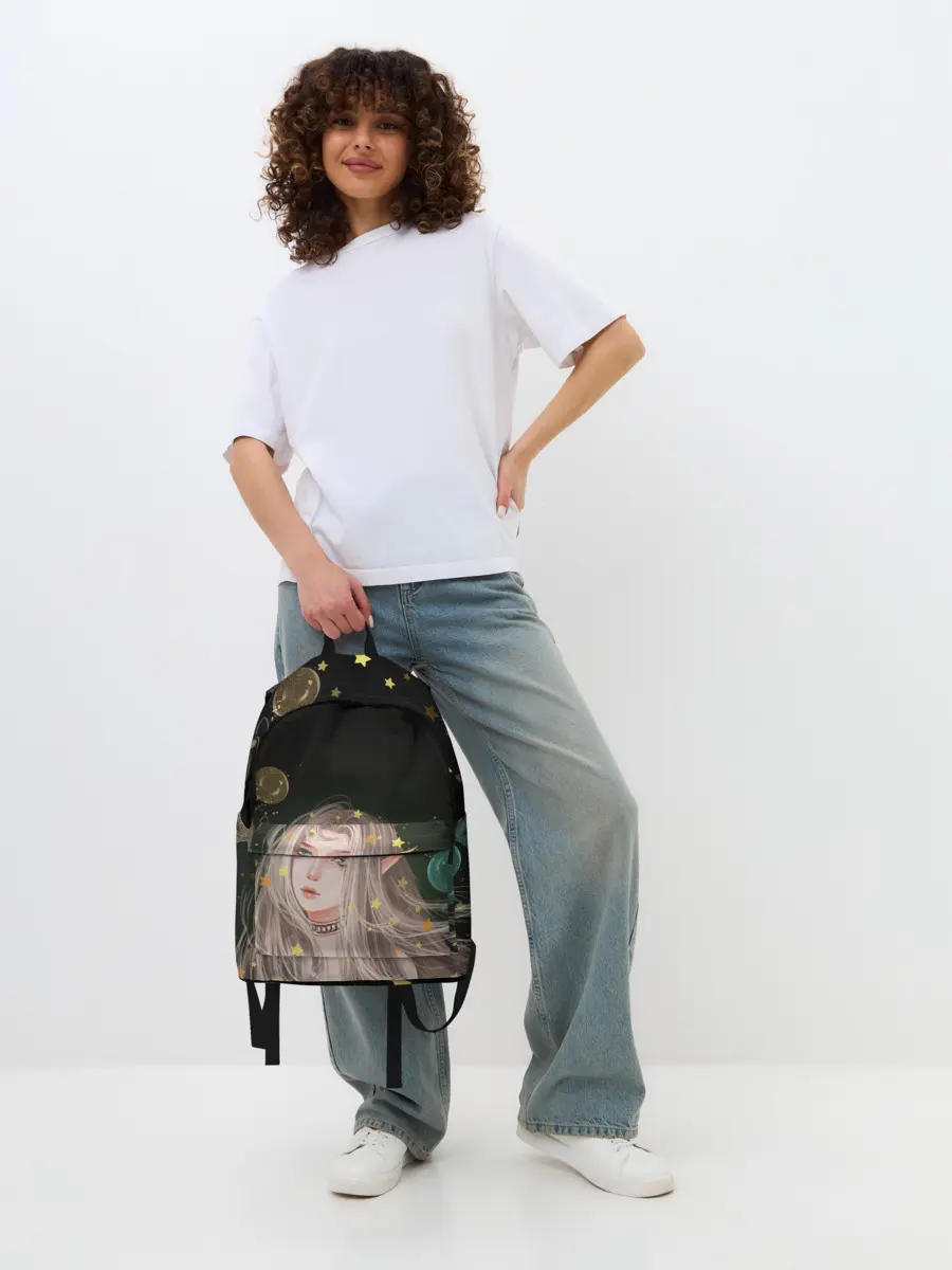 Рюкзак джинсовый / Эльфийка и звезды