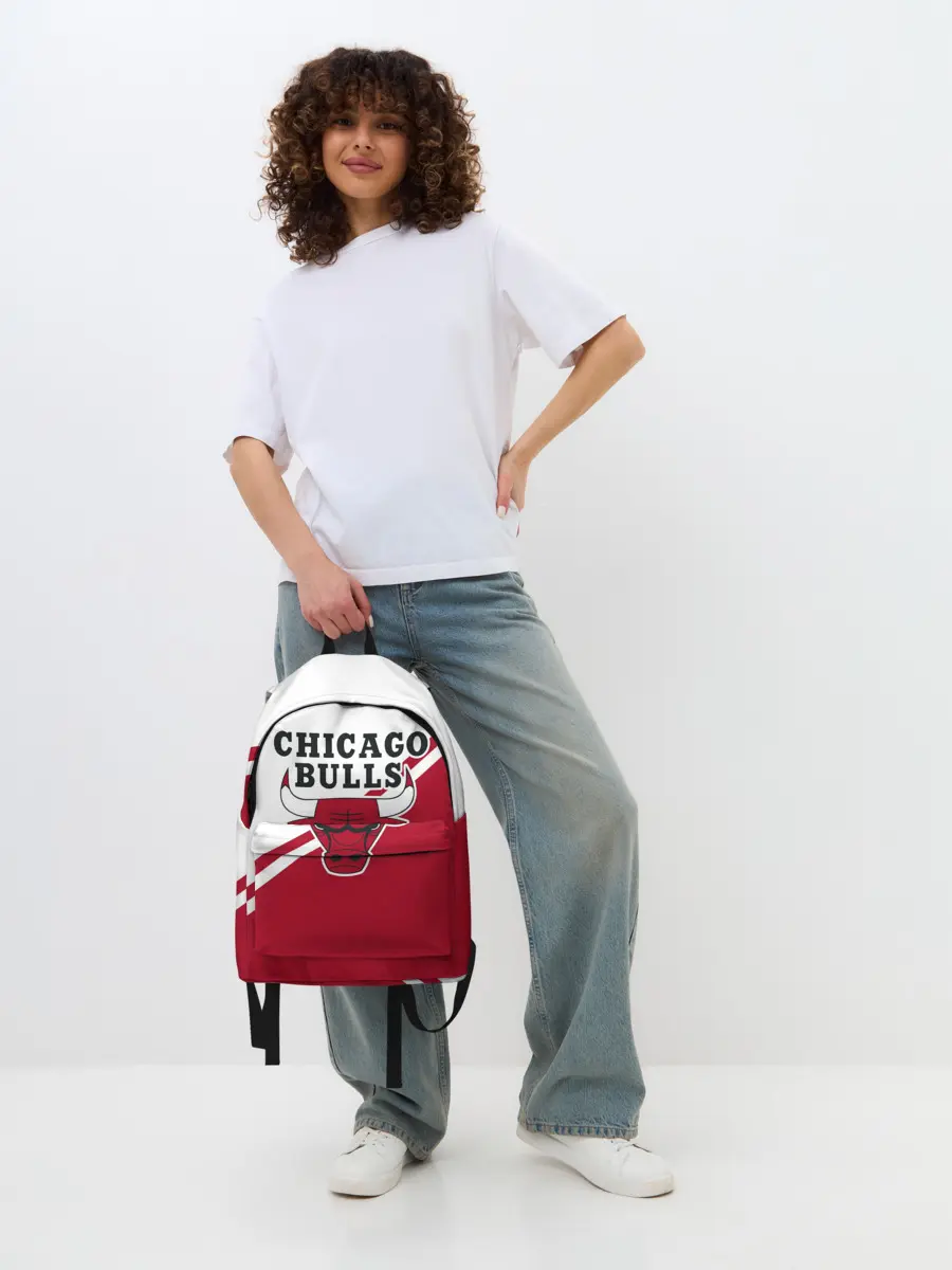 Рюкзак джинсовый / Chicago Bulls Red-White