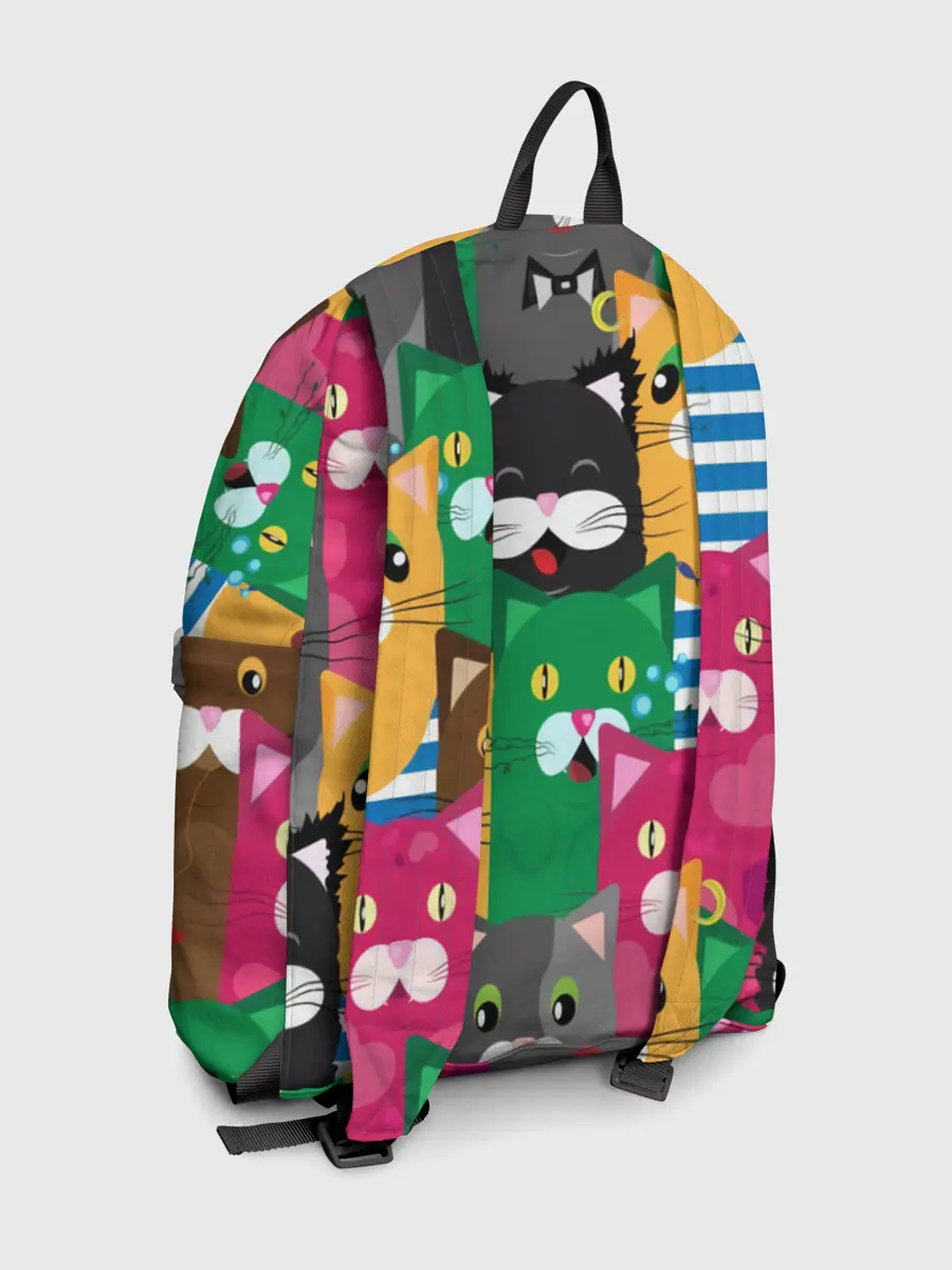 Рюкзак джинсовый / Голодные котики.