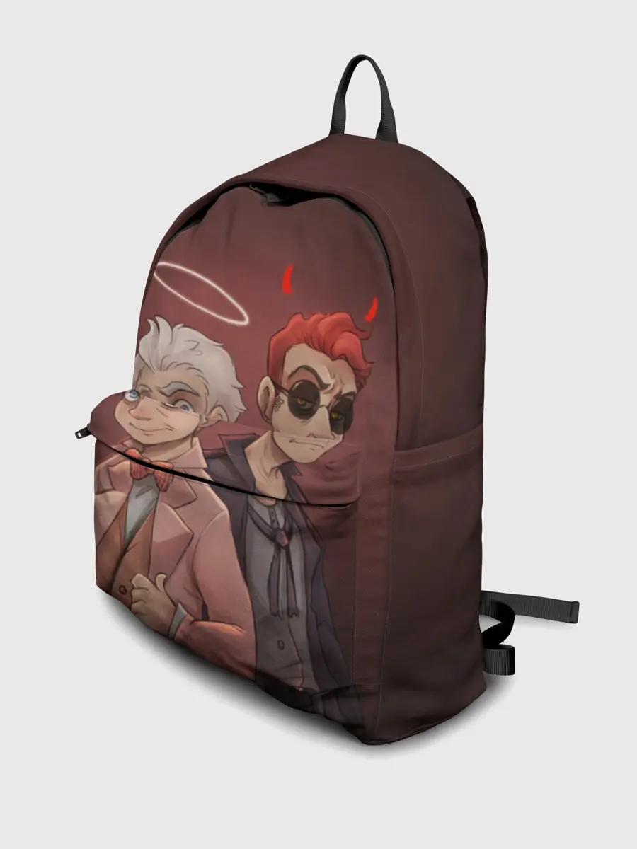 Рюкзак джинсовый / Азирафель и Кроули