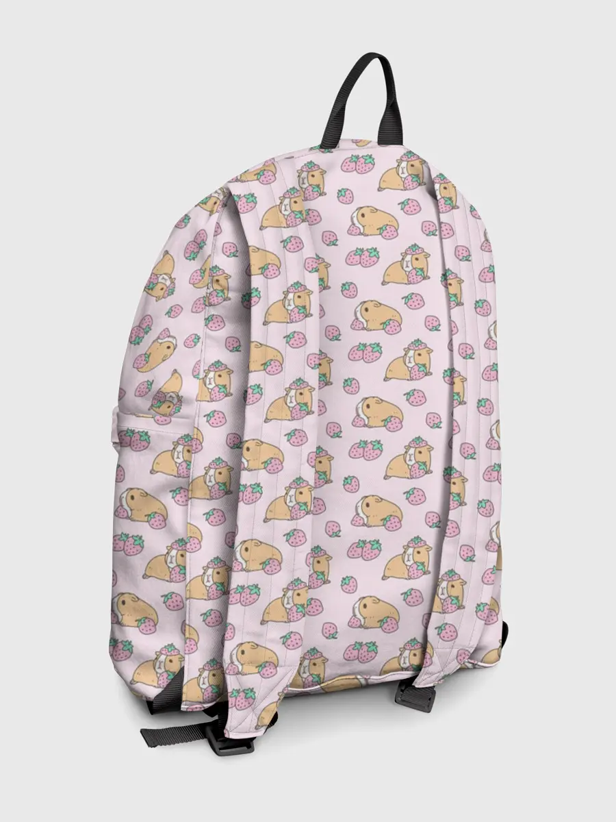 Рюкзак джинсовый / Морские свинки с клубникой