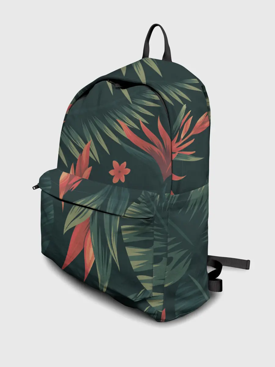 Рюкзак джинсовый / Тропический комуфляж