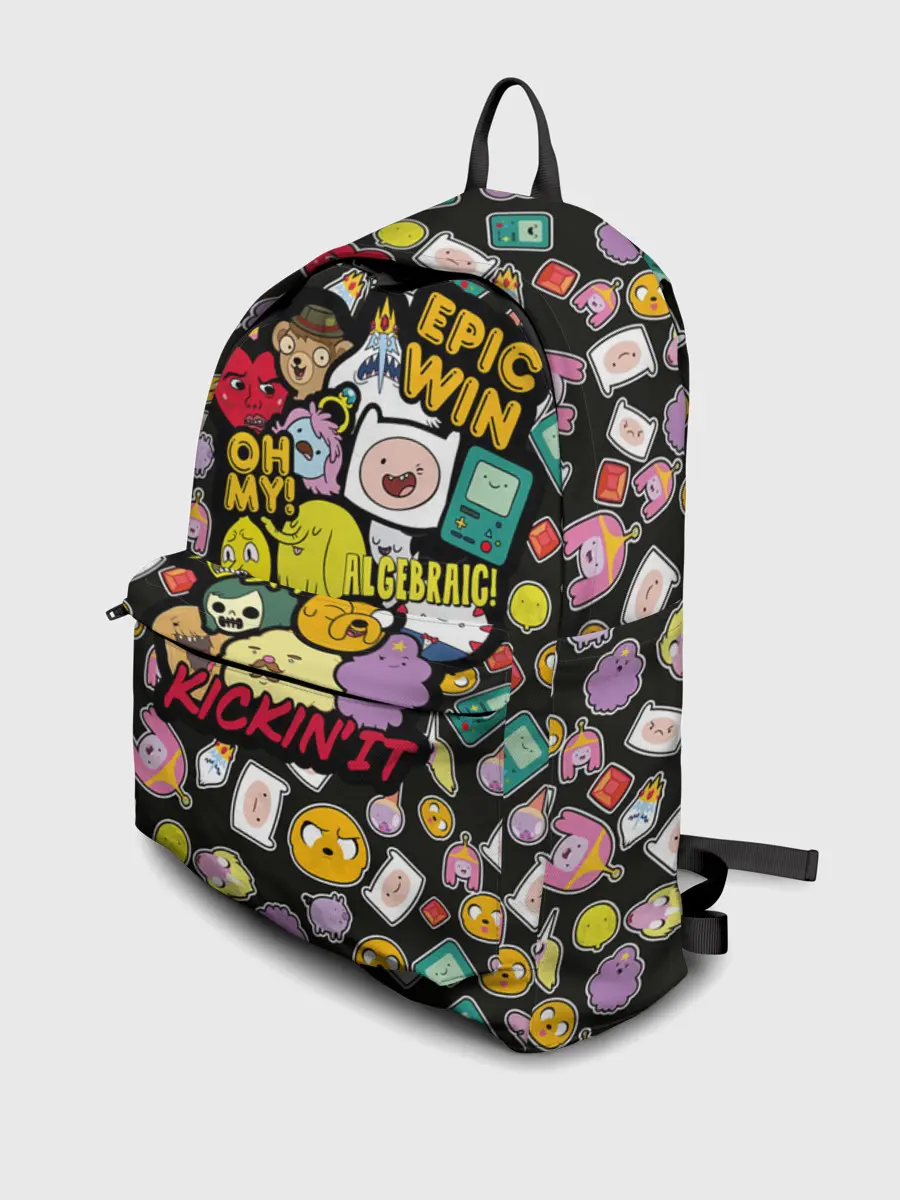 Рюкзак джинсовый / Adventure Time stickers