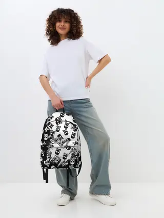 Рюкзак джинсовый / Черепа