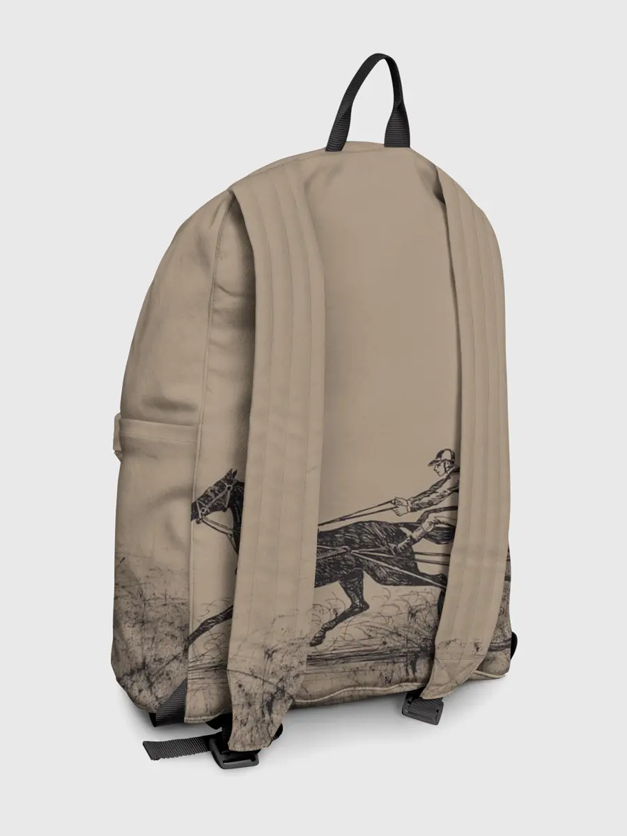 Рюкзак джинсовый / лошадь с колесницей